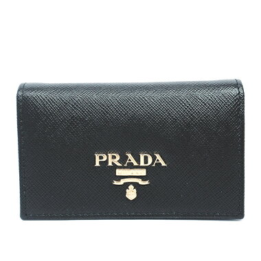 【中古】プラダ名刺入れロゴゴールド金具サフィアーノ1MC122カードケース【小物・雑貨】【GOODA掲載】【新品同様】