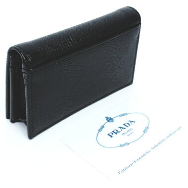 【中古】プラダ名刺入れロゴゴールド金具サフィアーノ1MC122カードケース【小物・雑貨】【GOODA掲載】【新品同様】