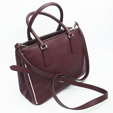 Prada 2WAY Shoulder Bag Triangular Logo Silver Hardware Saffir Norx 1BA863 [Handbag] [Good Condition]