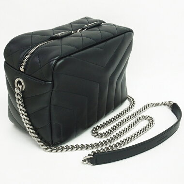 【新品同様】イヴサンローランモノグラムサンローランキルティングYステッチショルダーバッグポシェット斜め掛けマットシルバー金具ルル574102【ショルダーバッグ】