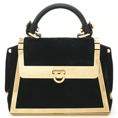 【美品】サルヴァトーレフェラガモソフィア2WAYショルダーバッグゴールド金具ガンチーニGE-21D582【ハンドバッグ】