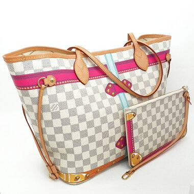 【美品】ルイヴィトンネヴァーフルMM2018年ハワイ限定ダミエアズールN41734【トートバッグ】