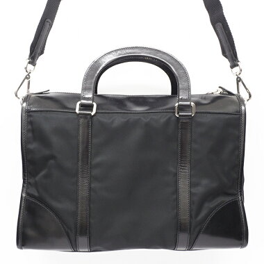 Prada 2WAY Shoulder Bag Tote Bag Triangle Logo Silver Hardware Testo BN1059 [Handbag]