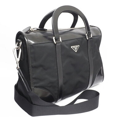 Prada 2WAY Shoulder Bag Tote Bag Triangle Logo Silver Hardware Testo BN1059 [Handbag]
