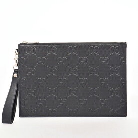 【スーパーSALE限定価格】【返品OK】【新品同様】グッチ GGロゴ シルバー金具 GGエンボス メンズ 【クラッチバッグ】