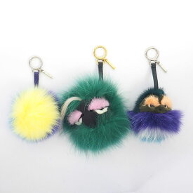 【返品OK】【新品同様】フェンディ モンスター ファー バッグチャーム 3点セット Minty バグズ 【キーホルダー・キーケース】