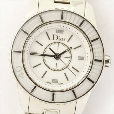 [Points 3 times] ChristianDior crystal CHRIISTAL watch used