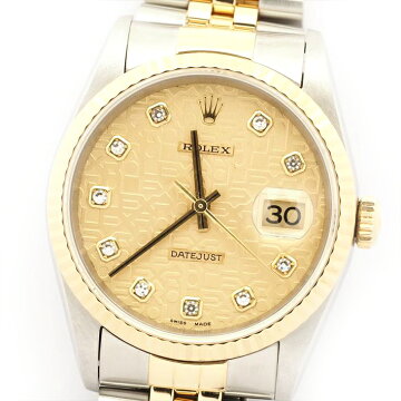 ROLEX Rolex Datejust 16233 G Champagne carving computer W686587 (Manufactured 1994 ~ 95 years) [Newly finished Â· second hand] Watch