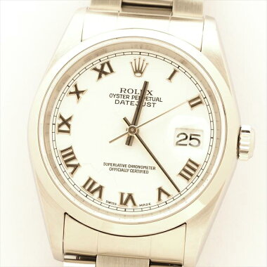 ROLEXロレックスデイトジャスト16200ホワイトローマY171823（2002年製造）【新品仕上げ済み・中古】腕時計