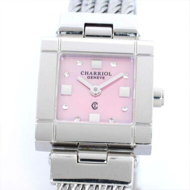 CHARRIOLシャリオールサントロペピンクシェル/8PダイヤCELS.71.17336544282【中古】腕時計