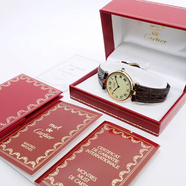 カルティエマストヴァンドーム(VLC)ヴェルメイユレディースCartiermustVENDOME(VLC)VERMEIL【中古】【腕時計】