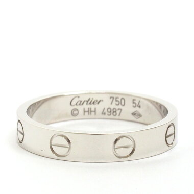 【新品仕上げ済み】カルティエミニラブリング18金ホワイトゴールド54【中古】【リング】