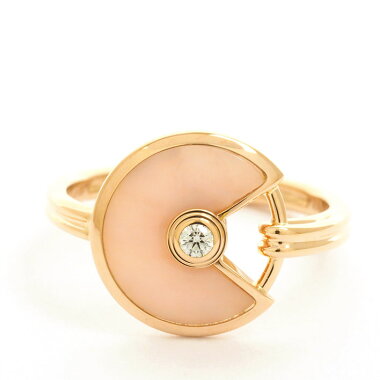 [Used] [New finished] Cartier pink opal diamond amulet de Cartier ring 18K pink gold 48 [Ring]