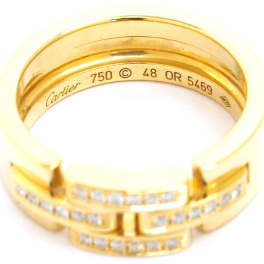 【中古】【新品仕上げ済み】カルティエパヴェダイヤモンドマイヨンパンテールリング18金イエローゴールド48【指輪】