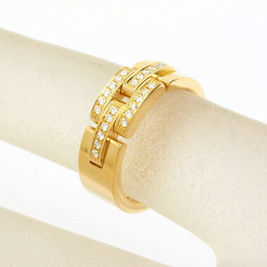 【中古】【新品仕上げ済み】カルティエパヴェダイヤモンドマイヨンパンテールリング18金イエローゴールド48【指輪】