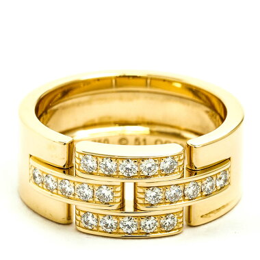 [Pra-Milik] [Baru Selesai] Cartier Maillon Panther Pavé Diamond Ring 18K Yellow Gold 51 [Ring]