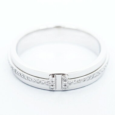 [Used] [Newly Finished] Tiffany T Two Diamond Narrow Ring 18K White Gold No. 15.5 [Ring]