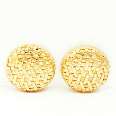 [Used] [Finished] Tiffany Geometric Pattern Round Clip Type 18K Yellow Gold [Earrings]