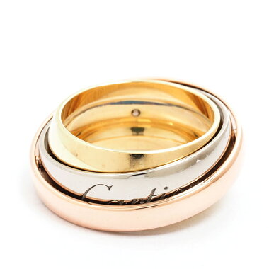 【中古】【新品仕上げ済み】カルティエトリニティリング18金ホワイトゴールド/18金イエローゴールド/18金ピンクゴールド52【指輪】