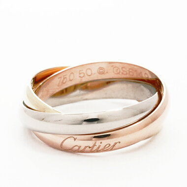 [New Products] [Pre-owned] [New Finished] Cartier Trinity Ring 18K White Gold / 18K Yellow Gold / 18K Pink Gold 50 [Ring]