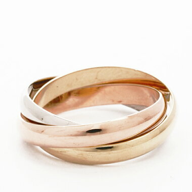 [New Products] [Pre-owned] [New Finished] Cartier Trinity Ring 18K White Gold / 18K Yellow Gold / 18K Pink Gold 50 [Ring]