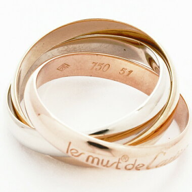 [New Arrivals] [Used] [New Finished] Cartier Trinity Ring 18K White Gold/18K Yellow Gold/18K Pink Gold 51 [Ring]
