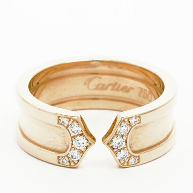 [New Arrivals] [Used] [Finished New] Cartier 2CC2 Double C Pavé Diamond Logo Ring 18K Yellow Gold 48 [Ring]