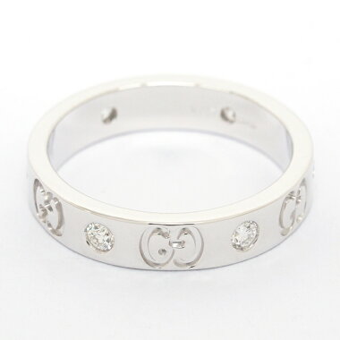 グッチアイコンリング6Pダイヤモンドリング18金ホワイトゴールド11号【指輪】