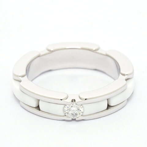 【新品仕上げ済み】シャネル ウルトラコレクションリング 1Pダイヤモンド 18金ホワイトゴールド/セラミック 6号【指輪】