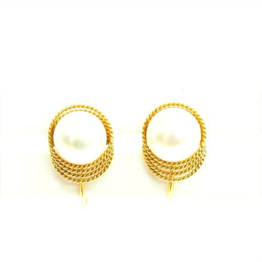 Twist Wire Ring Pearl Earring Screw Type [Used] Ladies Jewelry Accessories Gift Present