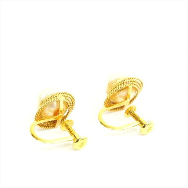 Twist Wire Ring Pearl Earring Screw Type [Used] Ladies Jewelry Accessories Gift Present