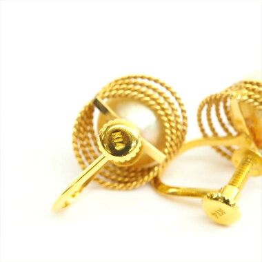 Twist Wire Ring Pearl Earring Screw Type [Used] Ladies Jewelry Accessories Gift Present
