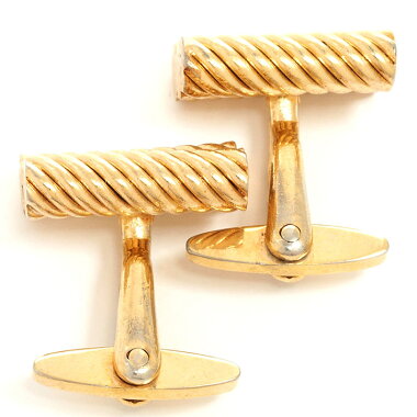 クリスチャンディオールツイストスティックモチーフビンテージカフスカフリンクスゴールドカラー【中古】【カフス】