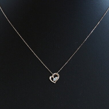 ヨンドシー2PダイヤモンドハートペンダントネックレスK10PG【中古】【ペンダント】