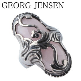 ジョージジェンセン #18 ピンク石 リング オーバル 約14号 シルバー 925 DENMARK GEORG JENSEN【中古】15803