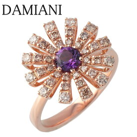 ダミアーニ マルゲリータ アメジスト ダイヤ リング ラージ 幅16mm 12号～12.5号 750PG 新品仕上げ済 DAMIANI【中古】16051