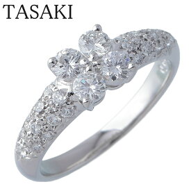 タサキ ダイヤ リング フラワー 0.64ct 14号 PT900 新品仕上げ済 TASAKI 田崎【中古】16422