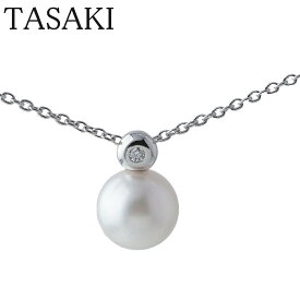 タサキ パール ダイヤ ネックレス アコヤパール7.0mm 750WG 40cm 新品仕上げ済 TASAKI 田崎真珠【中古】16703