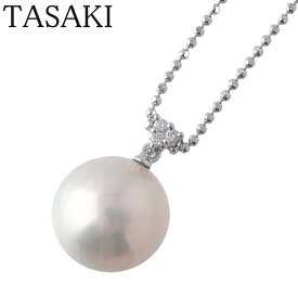 タサキ マベパール ダイヤ ネックレス マベパール12.4mm ダイヤ0.03ct K18WG 45cm 新品仕上げ済 田崎 TASAKI【中古】17034