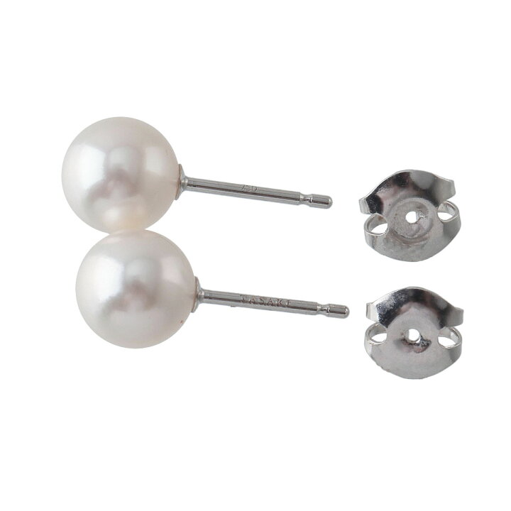 楽天市場】タサキ パール ピアス アコヤパール 8.0mm 750WG 新品仕上げ  