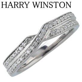 ハリーウィンストン ダイヤ リング トリスト ツーロウ 7.5号 Pt950 箱 新品仕上げ済 HARRY WINSTON【中古】21424