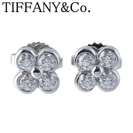 ティファニー ベゼル ダイヤ ピアス PT950 新品仕上げ済 TIFFANY【中古】25812