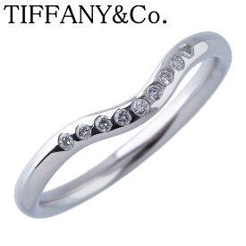 ティファニー ダイヤ リング カーブド 9PD 11.5号～12号 幅2.1mm PT950 新品仕上げ済 TIFFANY【中古】26368