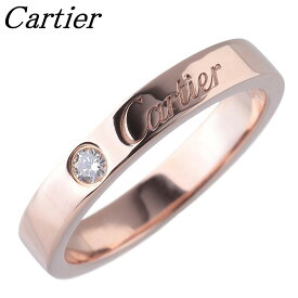 カルティエ ダイヤ リング エングレーブド Cドゥカルティエ 1PD #48 幅3.0mm Au750PG 新品仕上げ済 Cartier【中古】26482