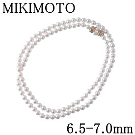 ミキモト パール ネックレス インフィニティ ロング アコヤパール6.5mm～7.0mm 80cm K18YG MIKIMOTO【中古】26525