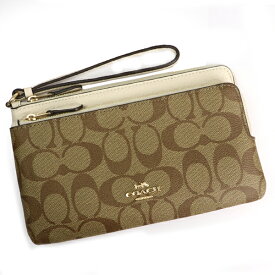 コーチ フォンウォレット 財布 COACH グジュアリー シグネチャー ダブル ジップ ウォレット リストレット C5576/IMDJ8 レディース TCLD2804