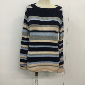 OLIVE des OLIVE オリーブデオリーブ 長袖 ニット、セーター Knit, Sweater ボーダー【USED】【古着】【中古】10045279