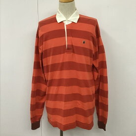 A BATHING APE アベイシングエイプ 長袖 ポロシャツ Polo Shirt ラガーシャツ ボーダー エルボーパッチ【USED】【古着】【中古】10101508