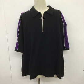 CASPER JOHN AIVER キャスパージョンアイバー 七分袖 ポロシャツ Polo Shirt シルケット鹿の子ラインビッグポロシャツ ハーフジップ【USED】【古着】【中古】10106794