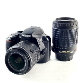 【中古品】 ニコン / Nikon 一眼レフカメラ ダブルズームキット D3300 ニコンFマウント デジタルカメラ本体 2014年 2416万画素 AF-S DX NIKKOR 18-55mm f/3.5-5.6G VR II / AF-S DX VR Zoom-Nikkor 55-200mm f/4-5.6G IF-ED 2008649 30014134